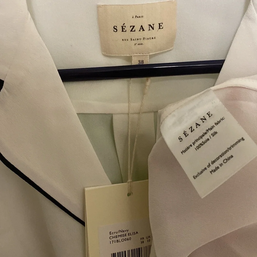 *SOLD* Sezane Elisa Silk Shirt NWT - Picture 6 of 7